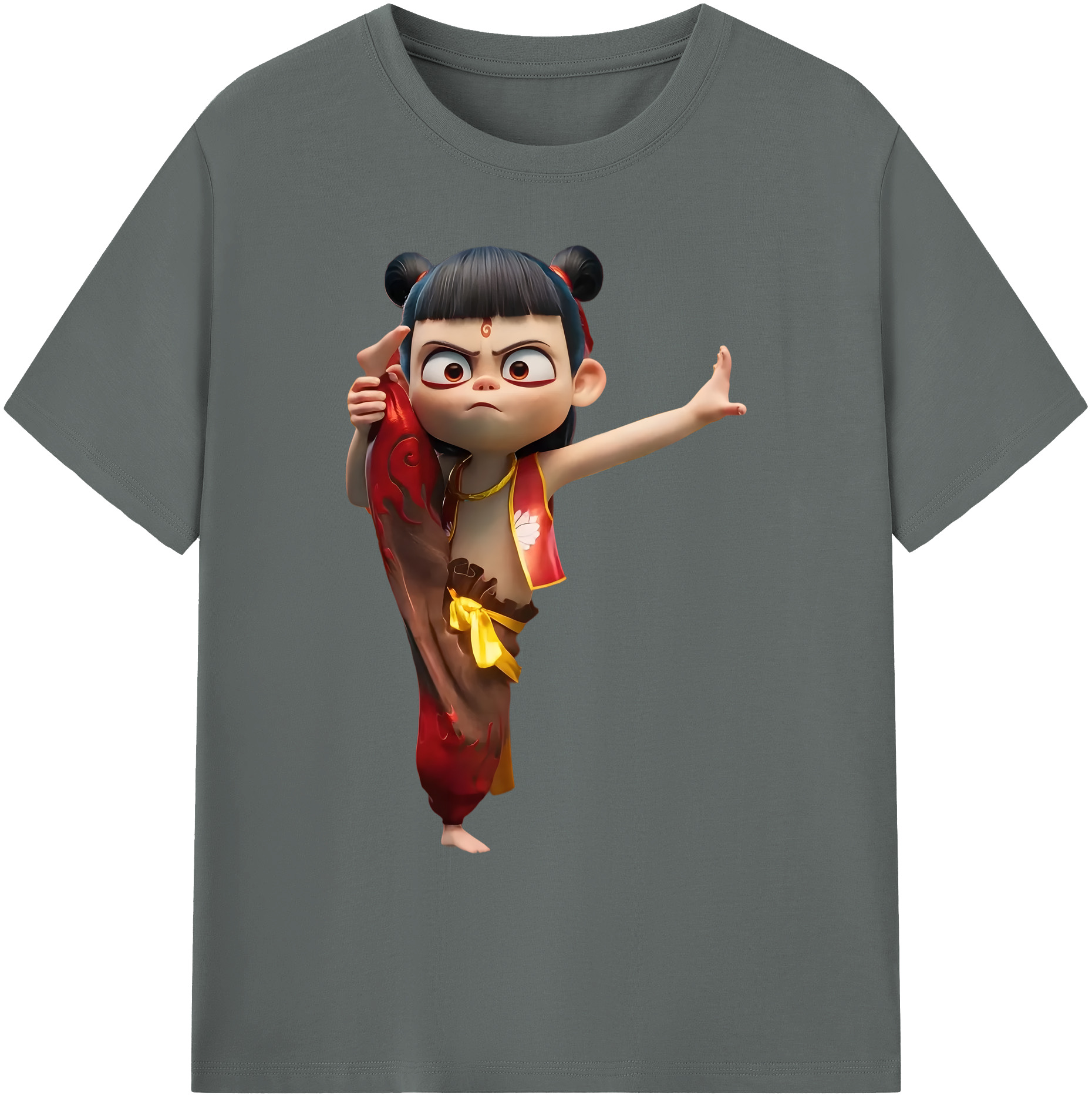（画像用） Ne Zha 2 ナタ 魔童の大暴れ 綿100％ メンズ半袖Tシャツ｜肌触りやわらか＆通気性